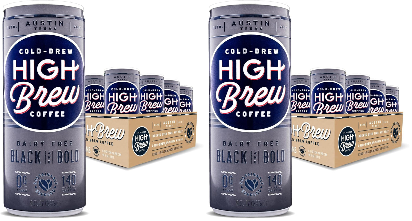 High Brew Coffee, Cold Brew Coffee, Mexican Vanilla, 8 FL Oz, Ready-To-Drink (Pack of 12)