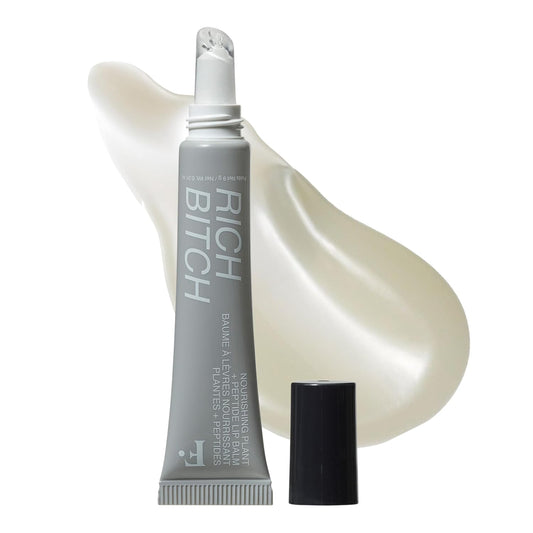 Freck Beauty RICH Beotch Nourishing Plant + Peptide Lip Balm - Moisturizing Lip Treatment, Sheer Hydration Infused with Jojoba Seed, Castor Seed and Prickly Pear. Clear Shade
