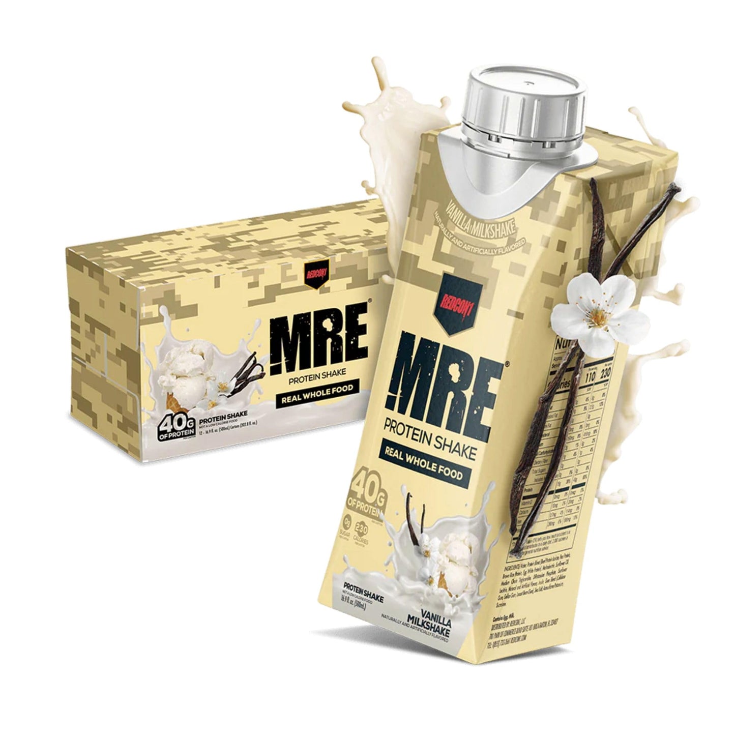 REDCON1 MRE RTD Protein Shake | Milk Chocolate | Lactose Free, 40g Protein - 12 Pack, 14 oz