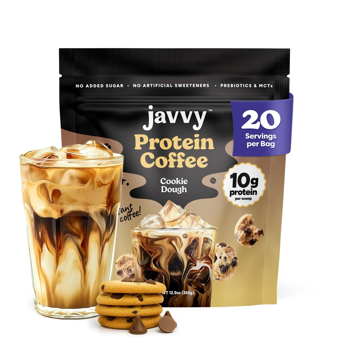 Protein Iced Coffee - Previous Formula - Premium Whey Protein & Iced Coffees, 100% Natural Cold Brew, Zero Artificial Flavors & Sweeteners, 80mg Caffeine, No Added Sugar, 20 Servings, French Vanilla V3