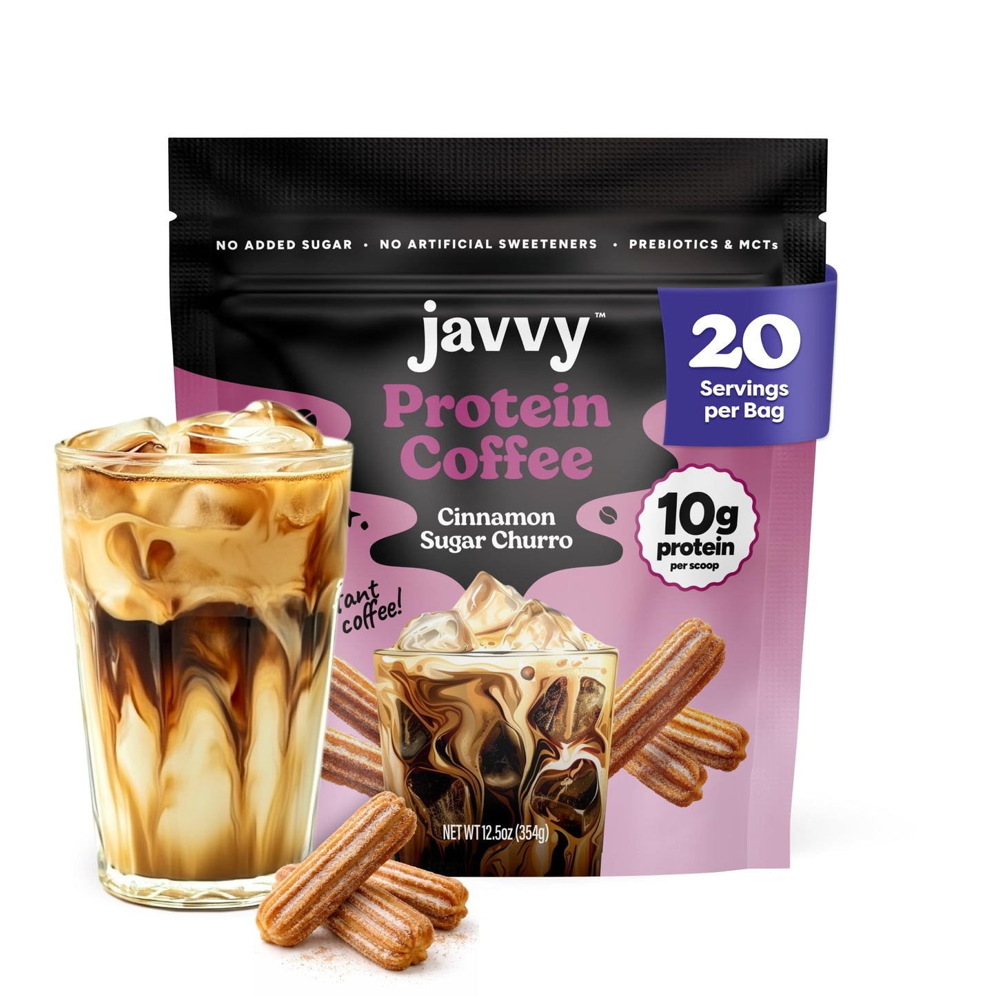 Protein Iced Coffee - Previous Formula - Premium Whey Protein & Iced Coffees, 100% Natural Cold Brew, Zero Artificial Flavors & Sweeteners, 80mg Caffeine, No Added Sugar, 20 Servings, French Vanilla V3