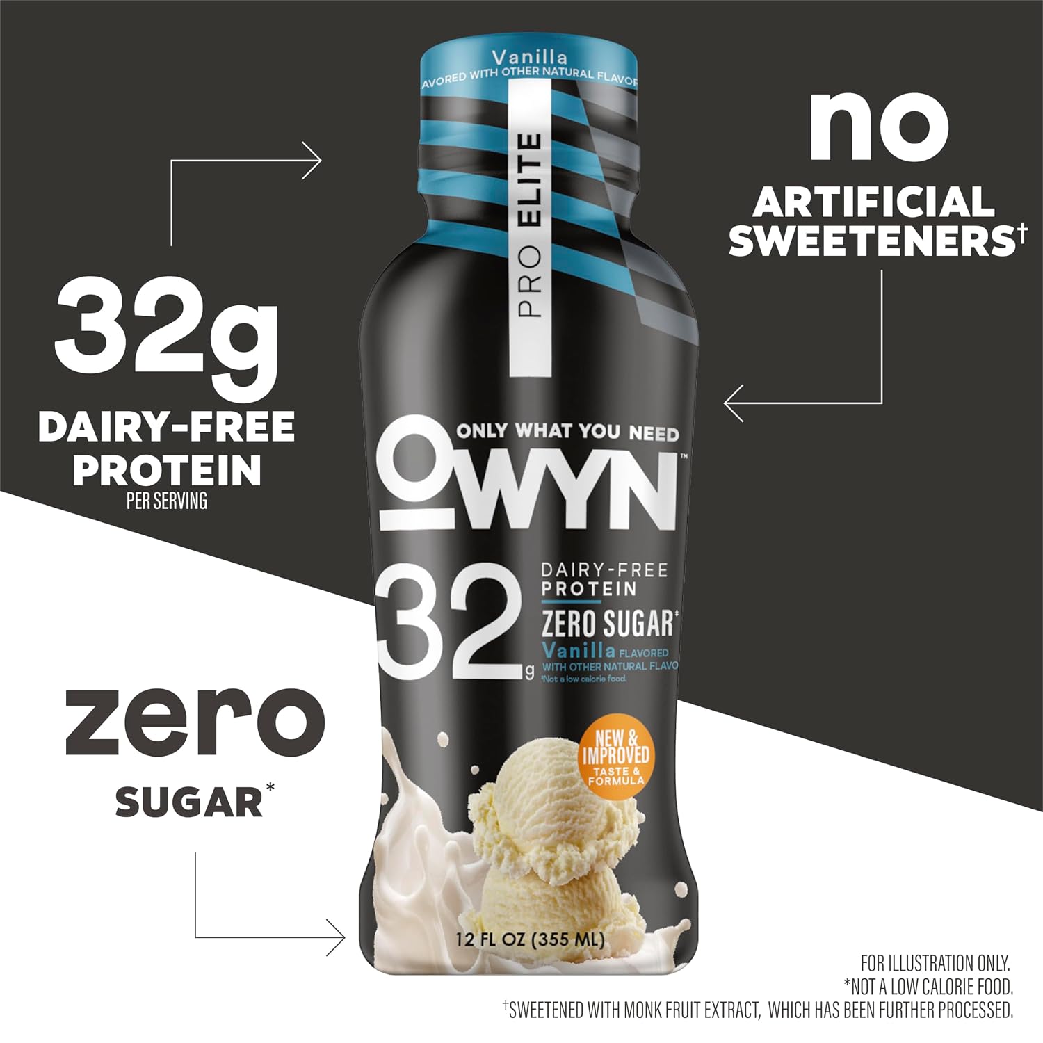 OWYN Only What You Need 32g Pro Elite Vanilla Flavored Protein Shake, 12 Ct