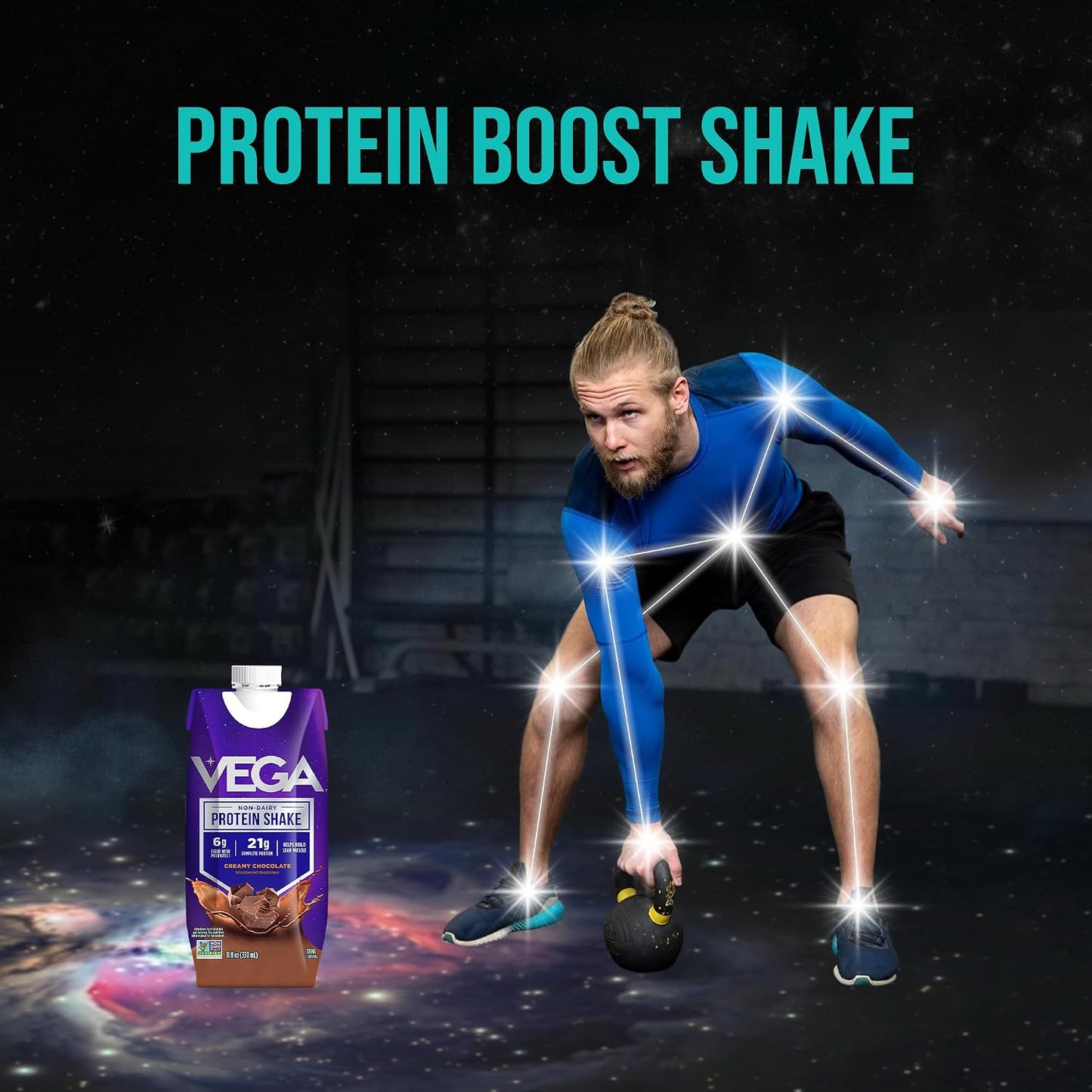 Vega Ready to Drink Vegan Protein Shake, Creamy Chocolate – 21g Plant Protein, Non Dairy & Lactose Free Protein Shake for Men & Women, Gluten Free, 330ml (12 Pack)