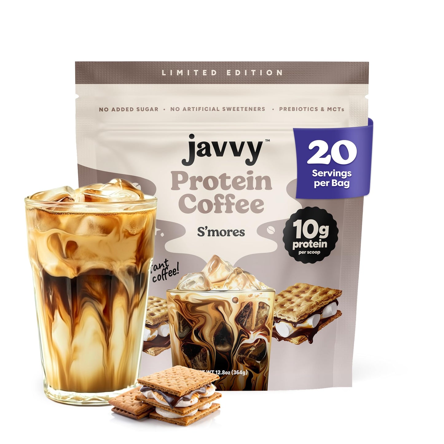 Protein Iced Coffee - Previous Formula - Premium Whey Protein & Iced Coffees, 100% Natural Cold Brew, Zero Artificial Flavors & Sweeteners, 80mg Caffeine, No Added Sugar, 20 Servings, French Vanilla V3