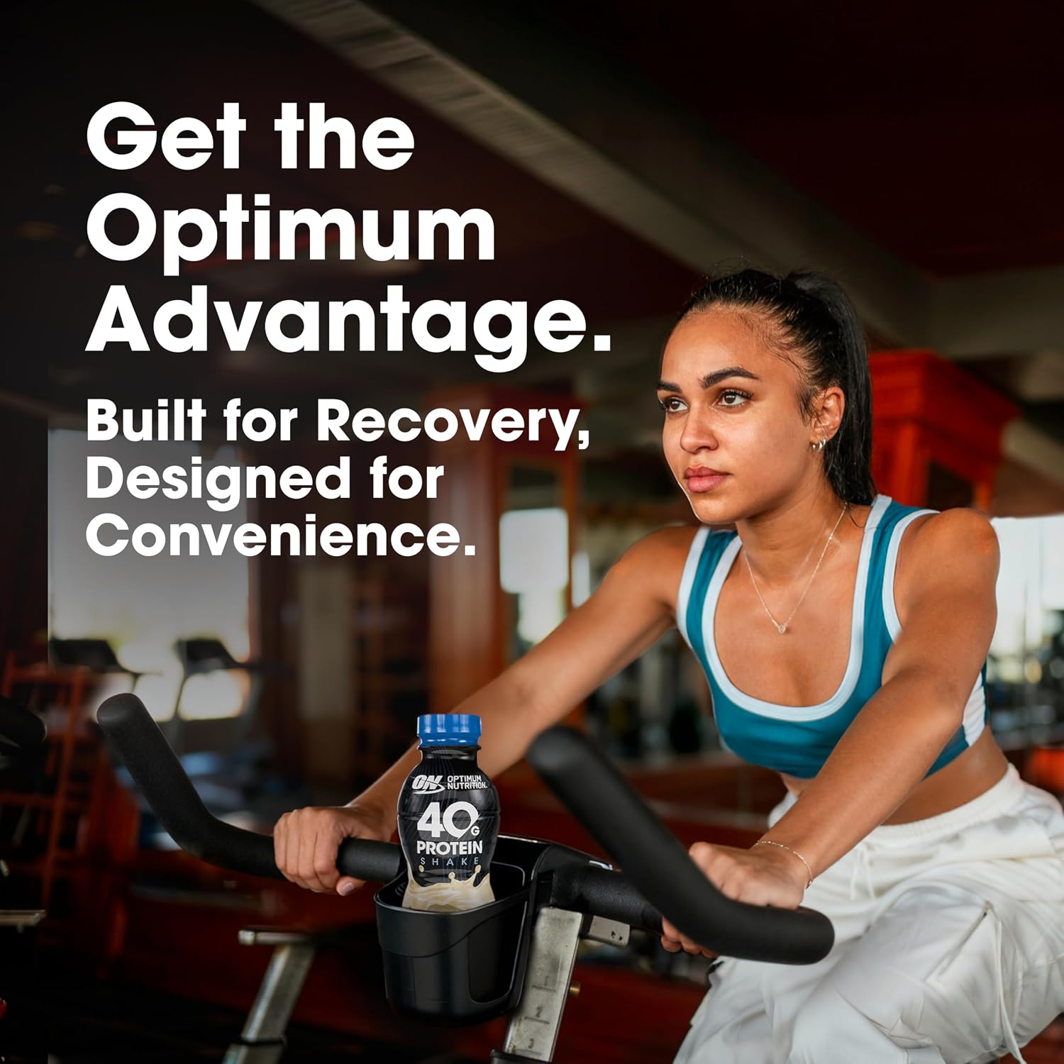 Optimum Nutrition 40g Protein Shake, 40g of Protein, Naturally Flavored, Complete Protein Drink, Vanilla, 14 Fl Oz, 12 Count (Pack of 1) (Packaging May Vary)