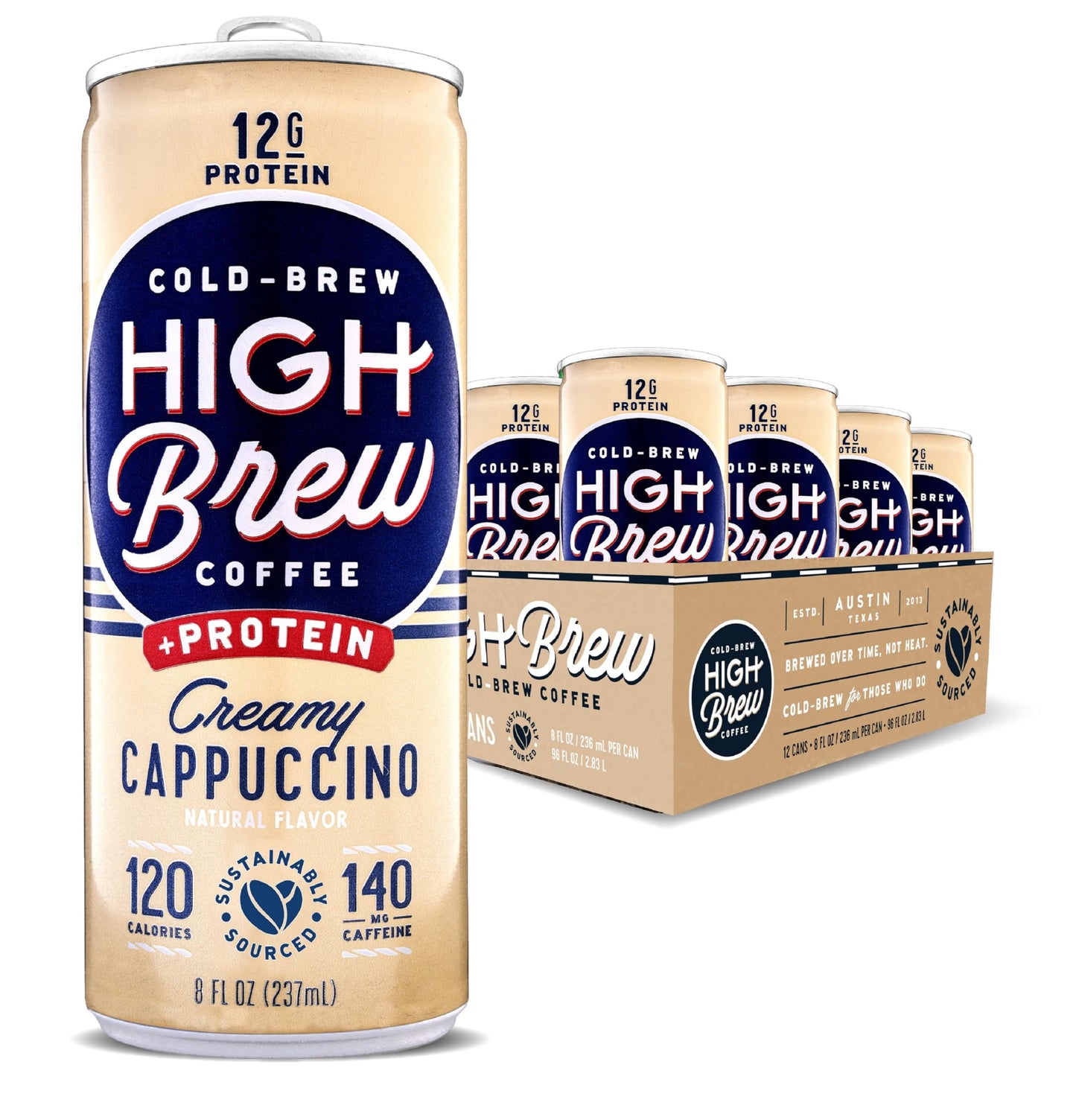 High Brew Coffee, Cold Brew Coffee, Mexican Vanilla, 8 FL Oz, Ready-To-Drink (Pack of 12)