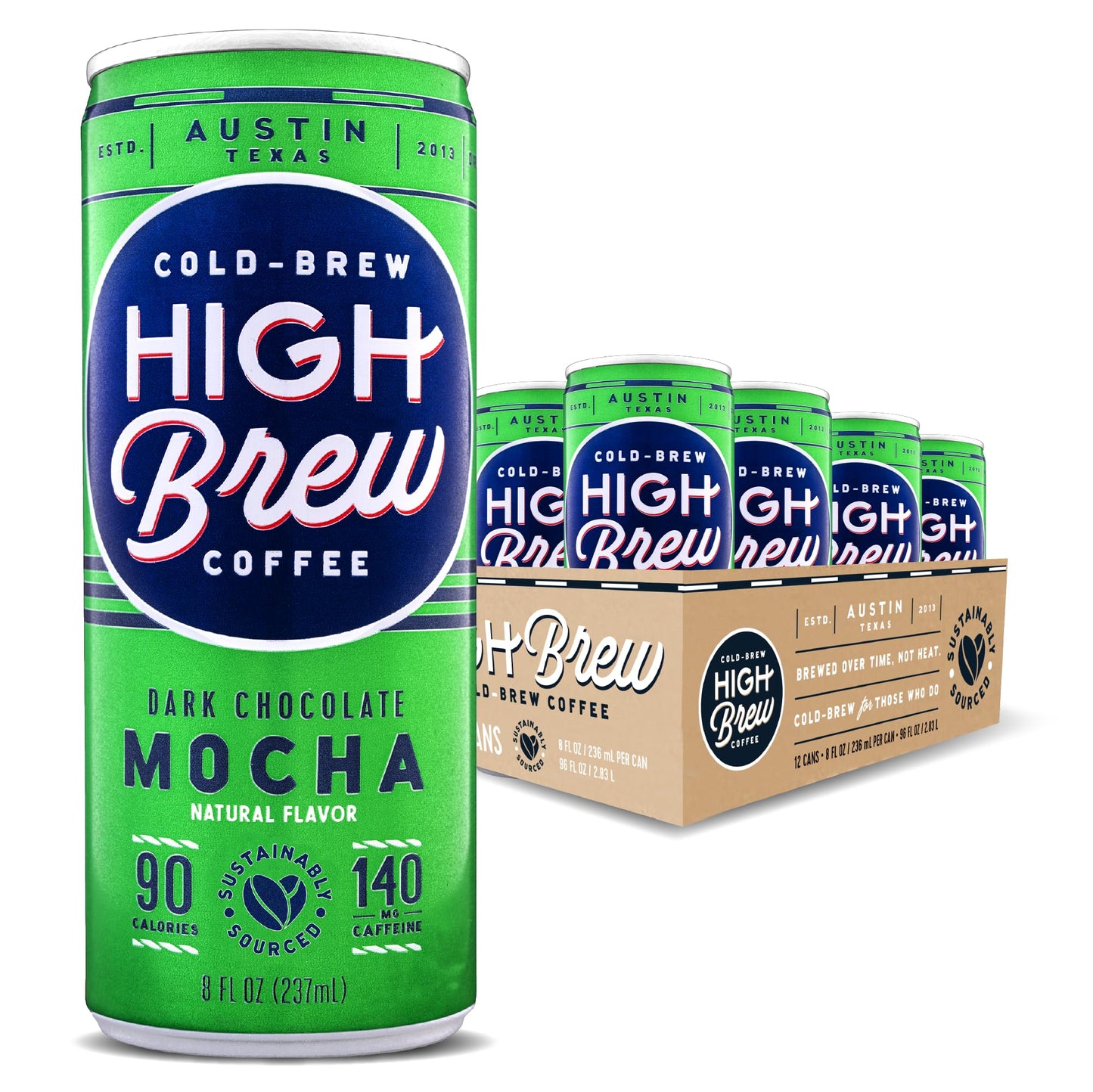 High Brew Coffee, Cold Brew Coffee, Mexican Vanilla, 8 FL Oz, Ready-To-Drink (Pack of 12)