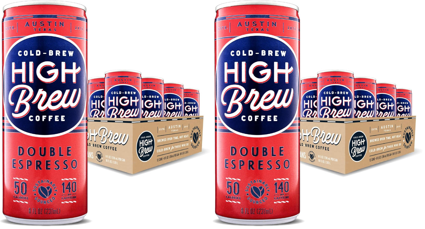 High Brew Coffee, Cold Brew Coffee, Mexican Vanilla, 8 FL Oz, Ready-To-Drink (Pack of 12)