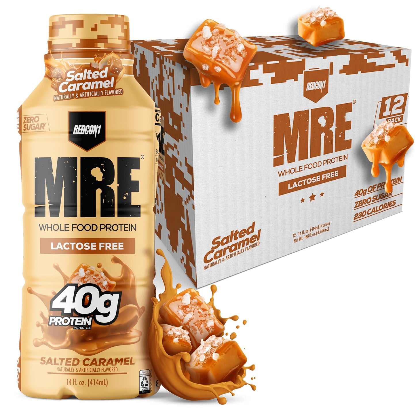 REDCON1 MRE RTD Protein Shake | Milk Chocolate | Lactose Free, 40g Protein - 12 Pack, 14 oz