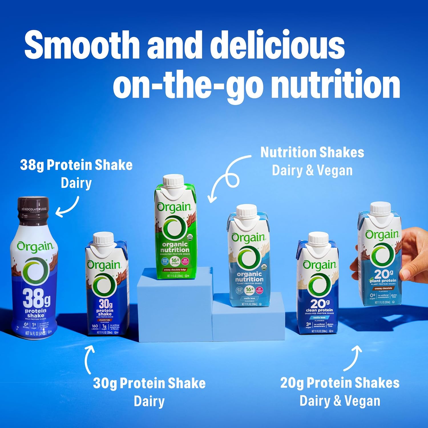 Orgain Clean Protein Shake, Grass Fed Dairy, Creamy Chocolate Fudge - 20g Whey High Protein, Kosher, Ready to Drink, Low Net Carbs, Gluten Free, No Soy Ingredients, 11 Fl Oz (Pack of 12)