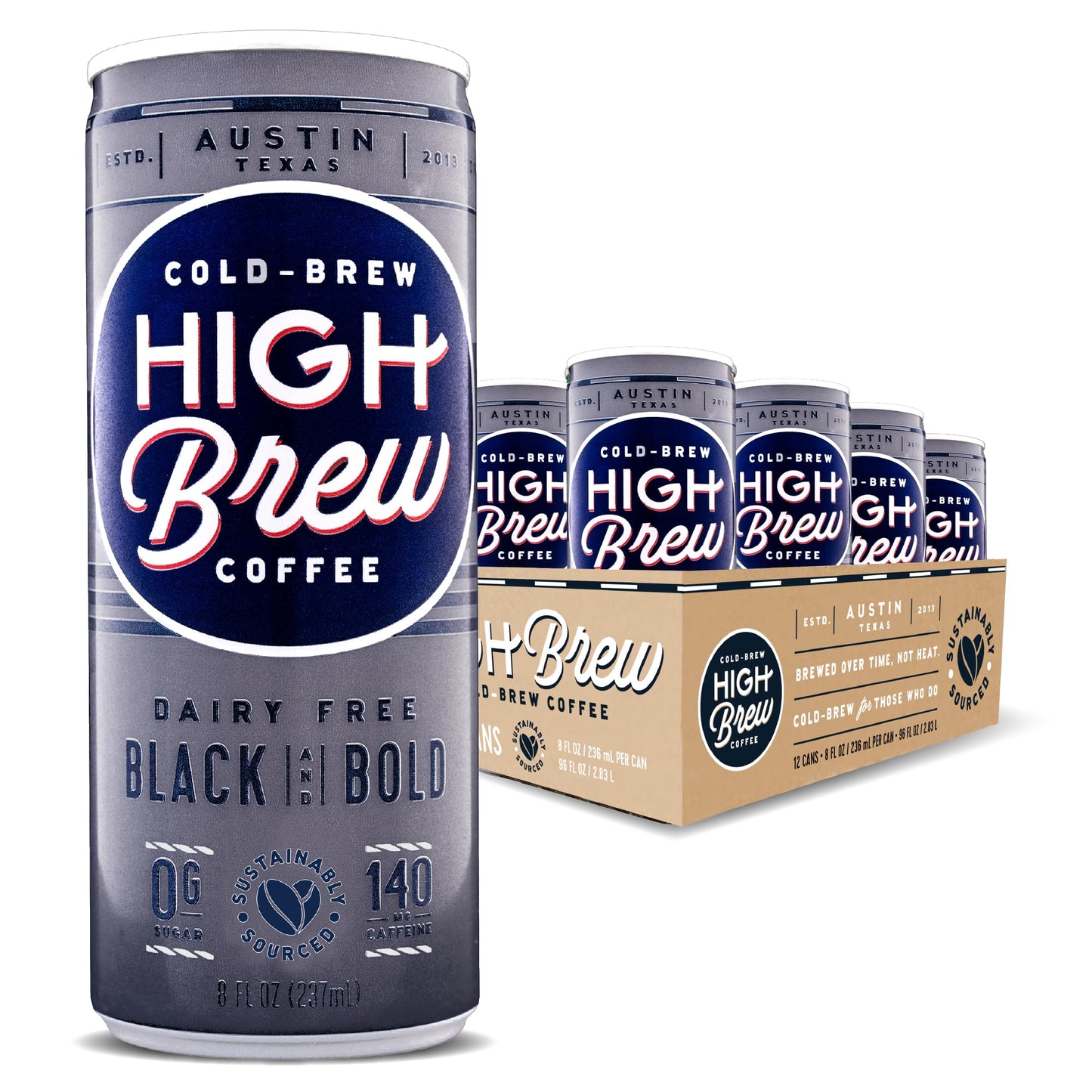 High Brew Coffee, Cold Brew Coffee, Mexican Vanilla, 8 FL Oz, Ready-To-Drink (Pack of 12)